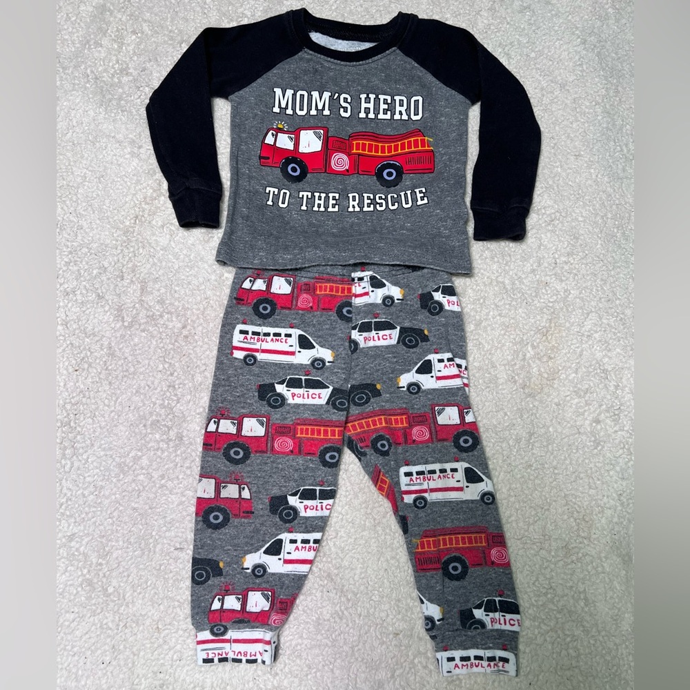 The Childrens Place “Fire Engine” PJs 6-9 Months